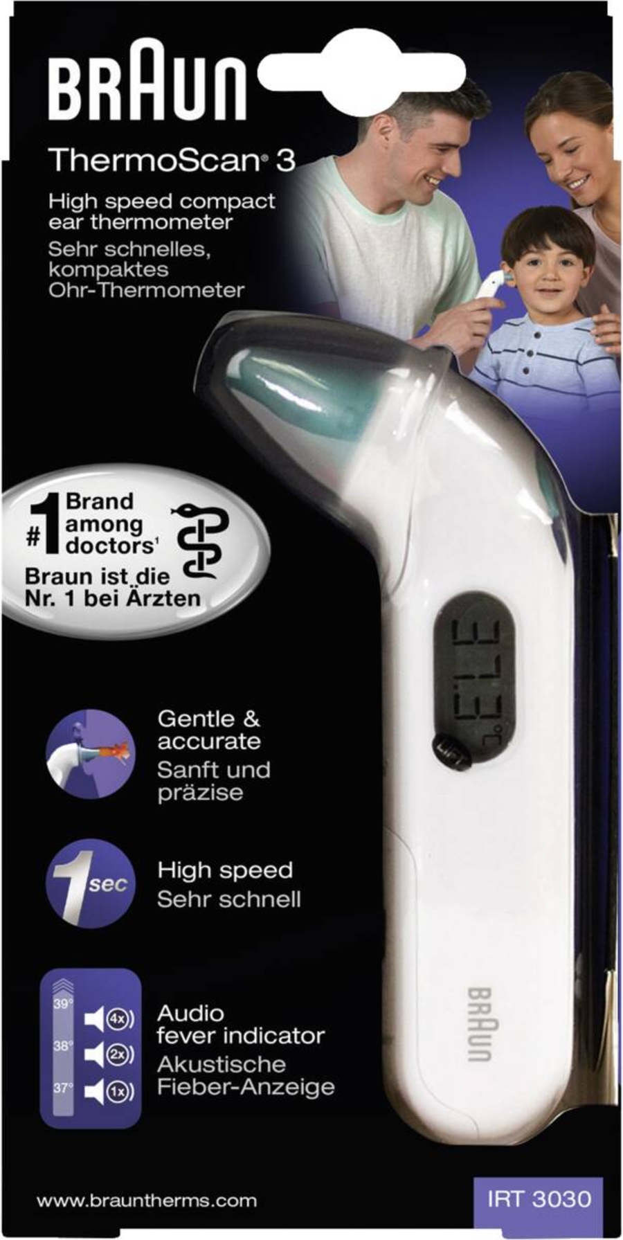 Braun Personal Care IRT3030 ThermoScan3 IR-Ohrthermometer in weiß/mint 