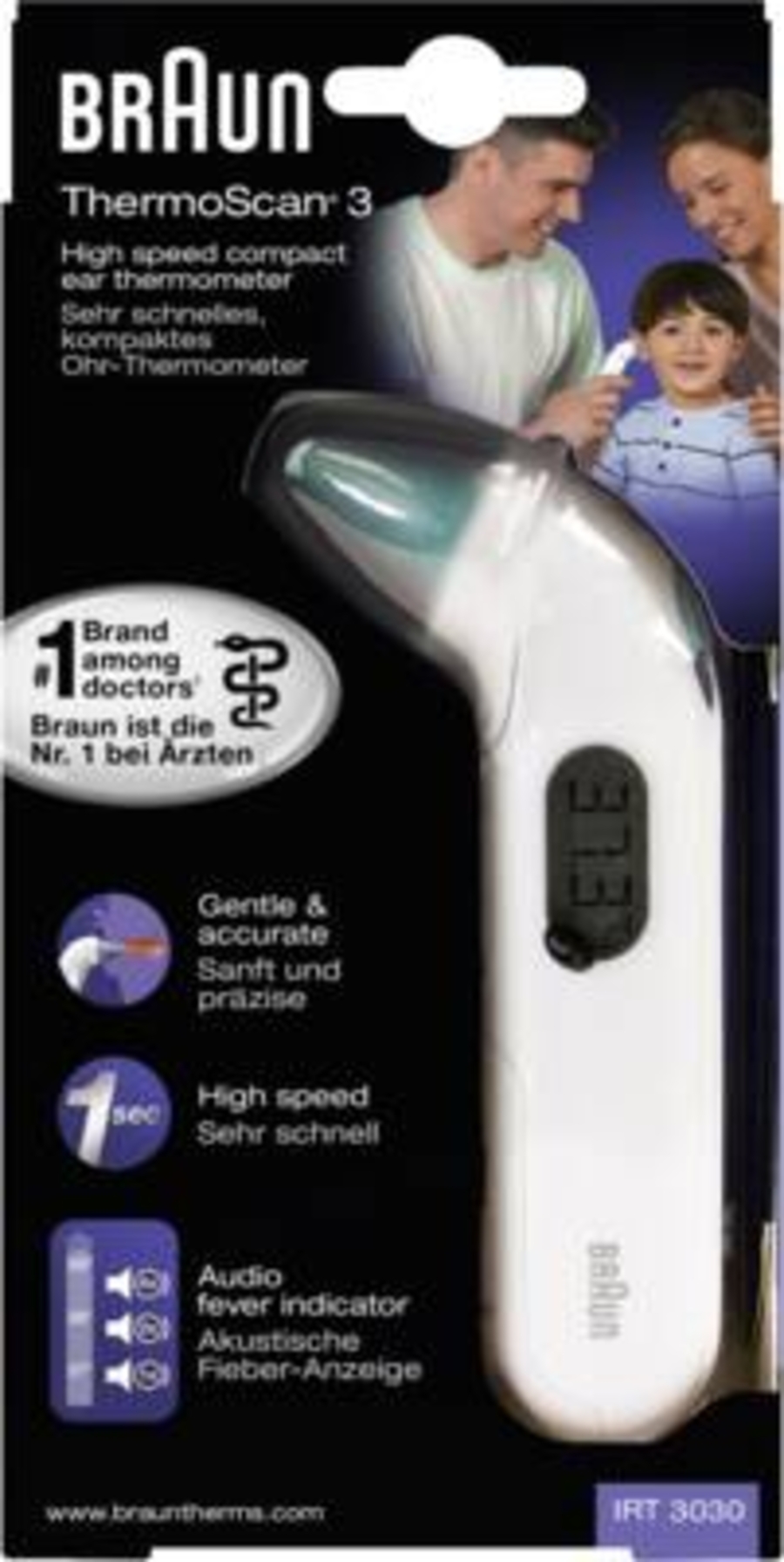Braun Personal Care IRT3030 ThermoScan3 IR-Ohrthermometer in weiβ/mint 