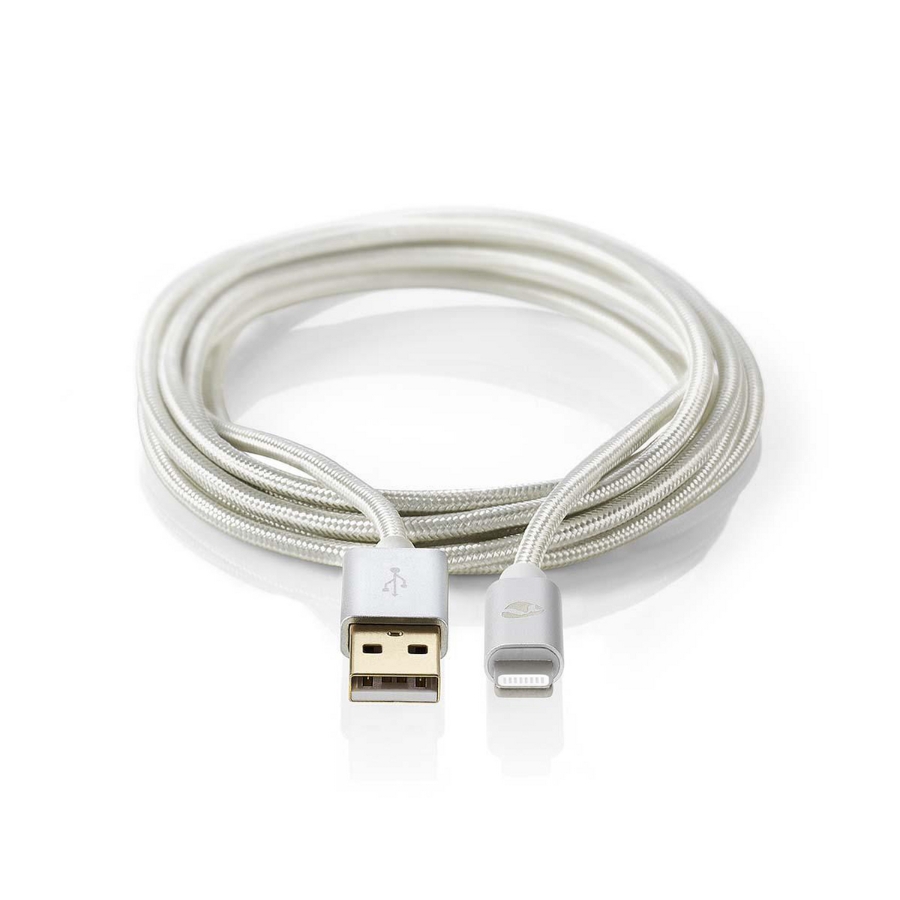 Nedis CCTB39300AL10 Lightning Kabel 1.00 m | Rund | Geflochten  Daten- und Ladekabel | Vergoldet, 1,0 m | USB-A-Stecker