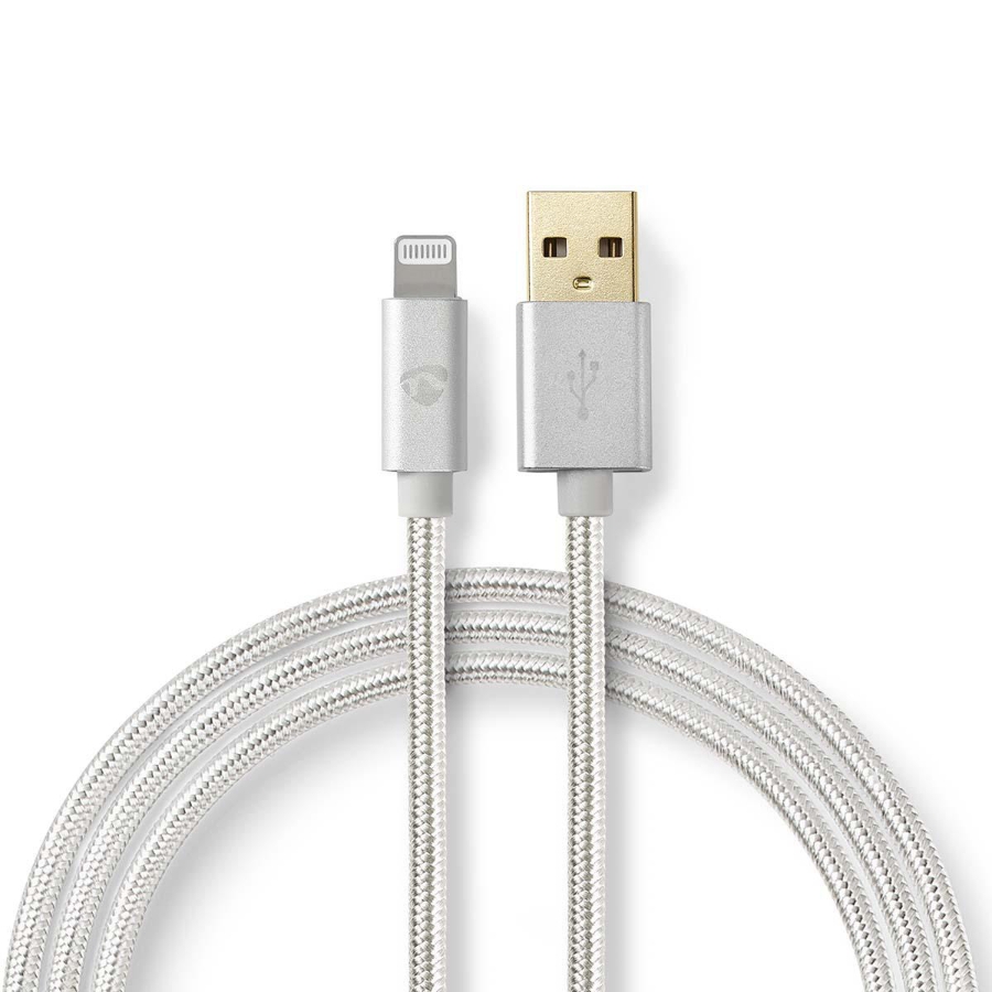 Nedis CCTB39300AL10 Lightning Kabel 1.00 m | Rund | Geflochten  Daten- und Ladekabel | Vergoldet, 1,0 m | USB-A-Stecker