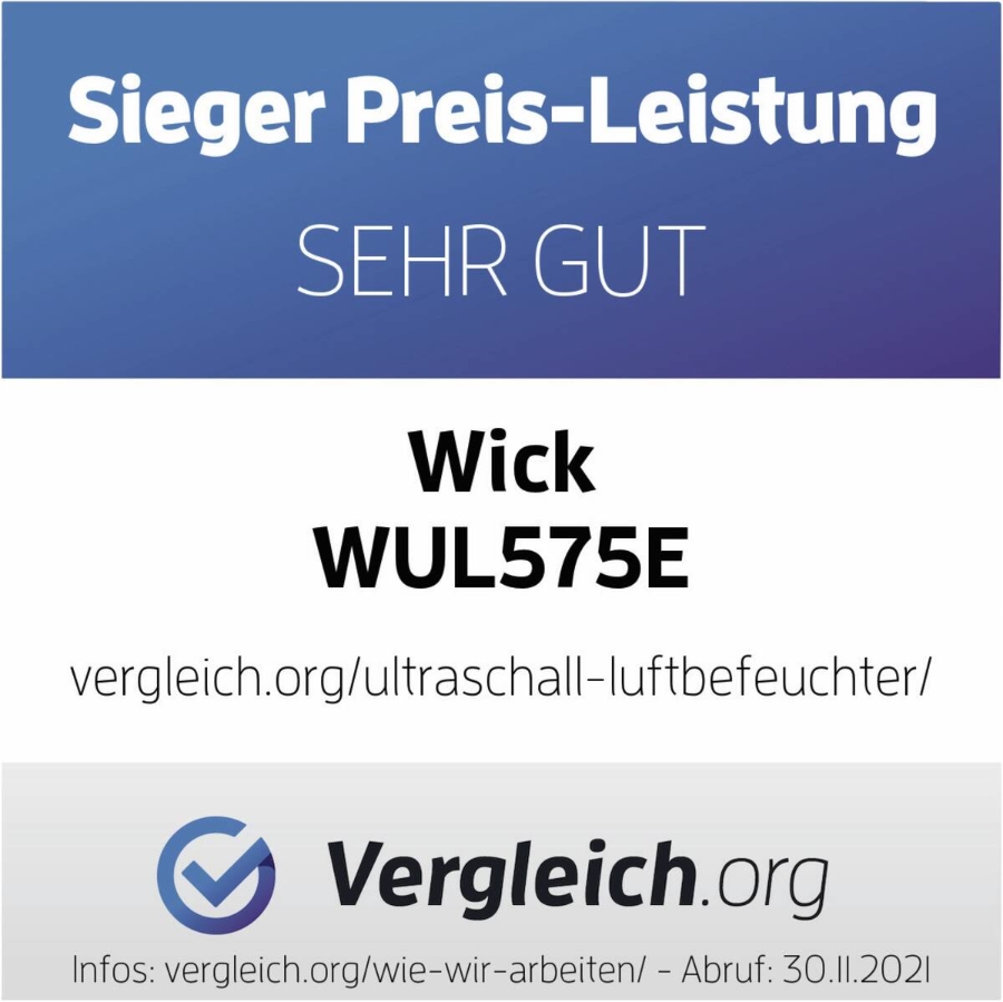 Wick WUL575E4 Ultraschall Luftbefeuchter Sweet Dreams 2in1 mit Lichtprojektion 