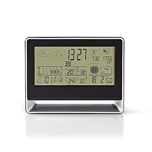 Nedis WEST405BK Wetterstation | Drahtloser Sensor | Wecker | Wettervorhersag