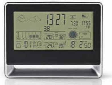 Nedis WEST405BK Wetterstation | Drahtloser Sensor | Wecker | Wettervorhersag