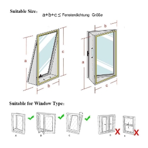 SHE SHE01AIRSTPFE  Hot Air Stop Fenster  Fensterabdichtung für mobile Klimageräte