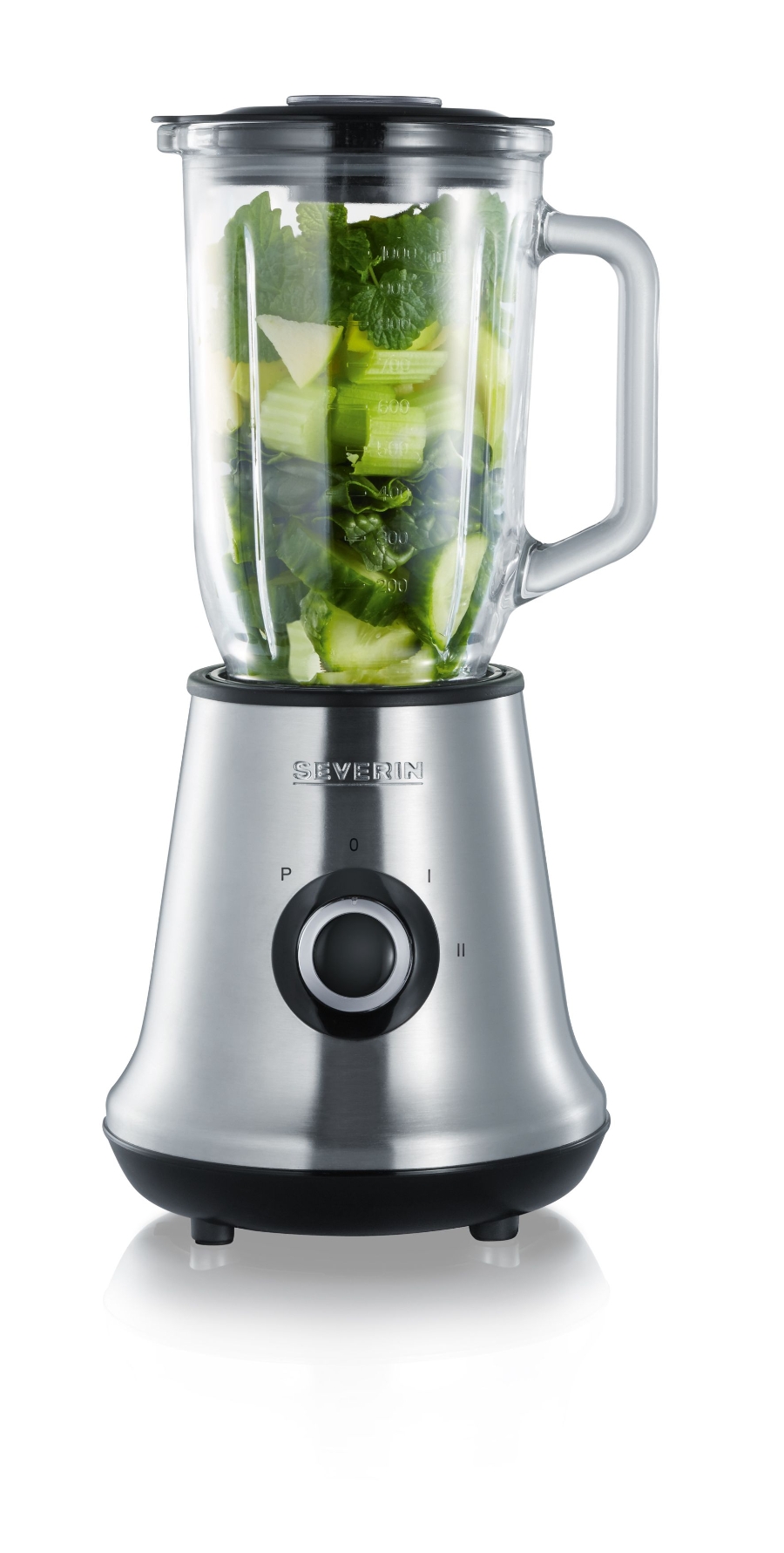 Severin SM3734 Standmixer mit Glas-Mixbehälter Edelstahl-Schwarz 500W