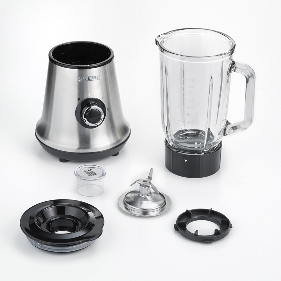 Severin SM3734 Standmixer mit Glas-Mixbehälter Edelstahl-Schwarz 500W