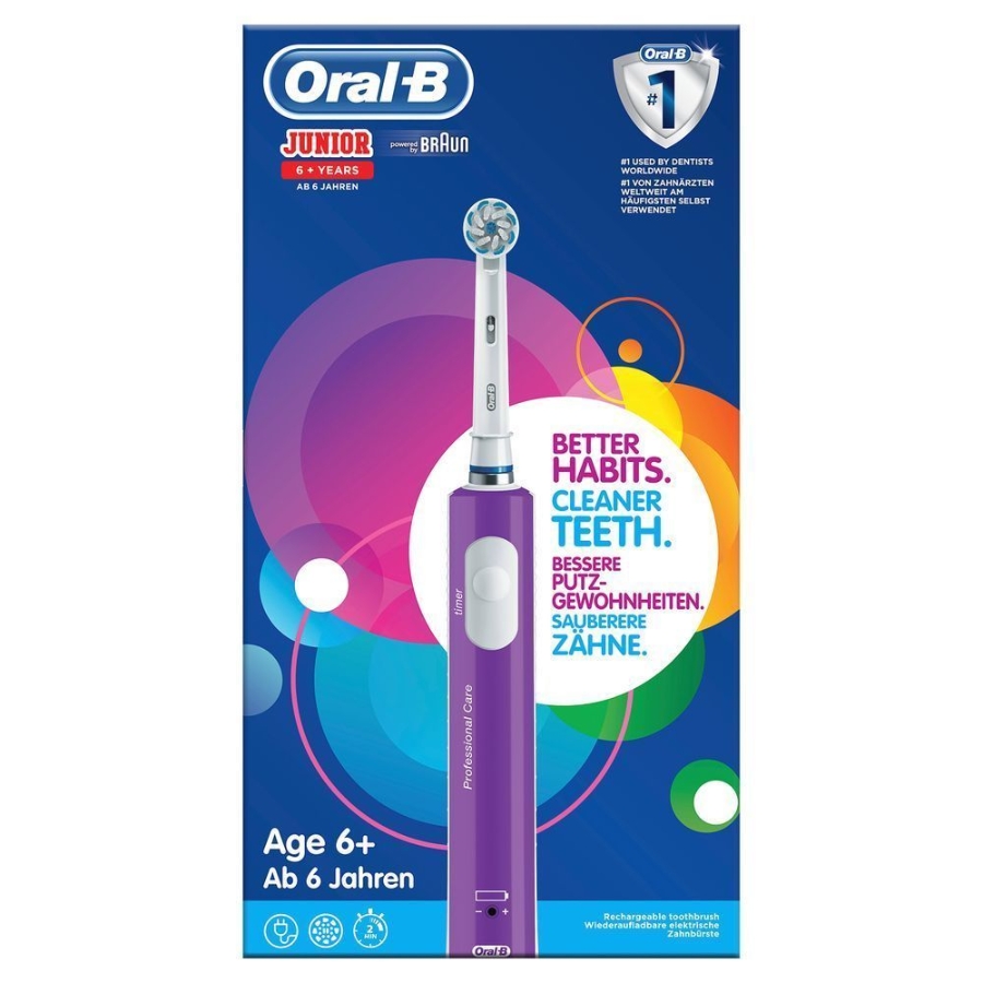 Oral-B Junior Elektrische Kinderzahnbürste Violett Verpackungsbeschädigt!