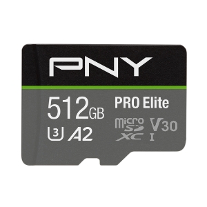 PNY Pro Elite R100/W90 microSD XC Speicherkarte 512GB Kit UHS-I U3, A2, Class 10 (P-SDUX512U3100PRO-GE) 