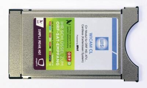 Wisi WICAM CL CI+ Modul Irdeto für den Empfang von  ORF HD, ATV-HD, Puls4  sowie für simpliTV SAT HD kartenlos