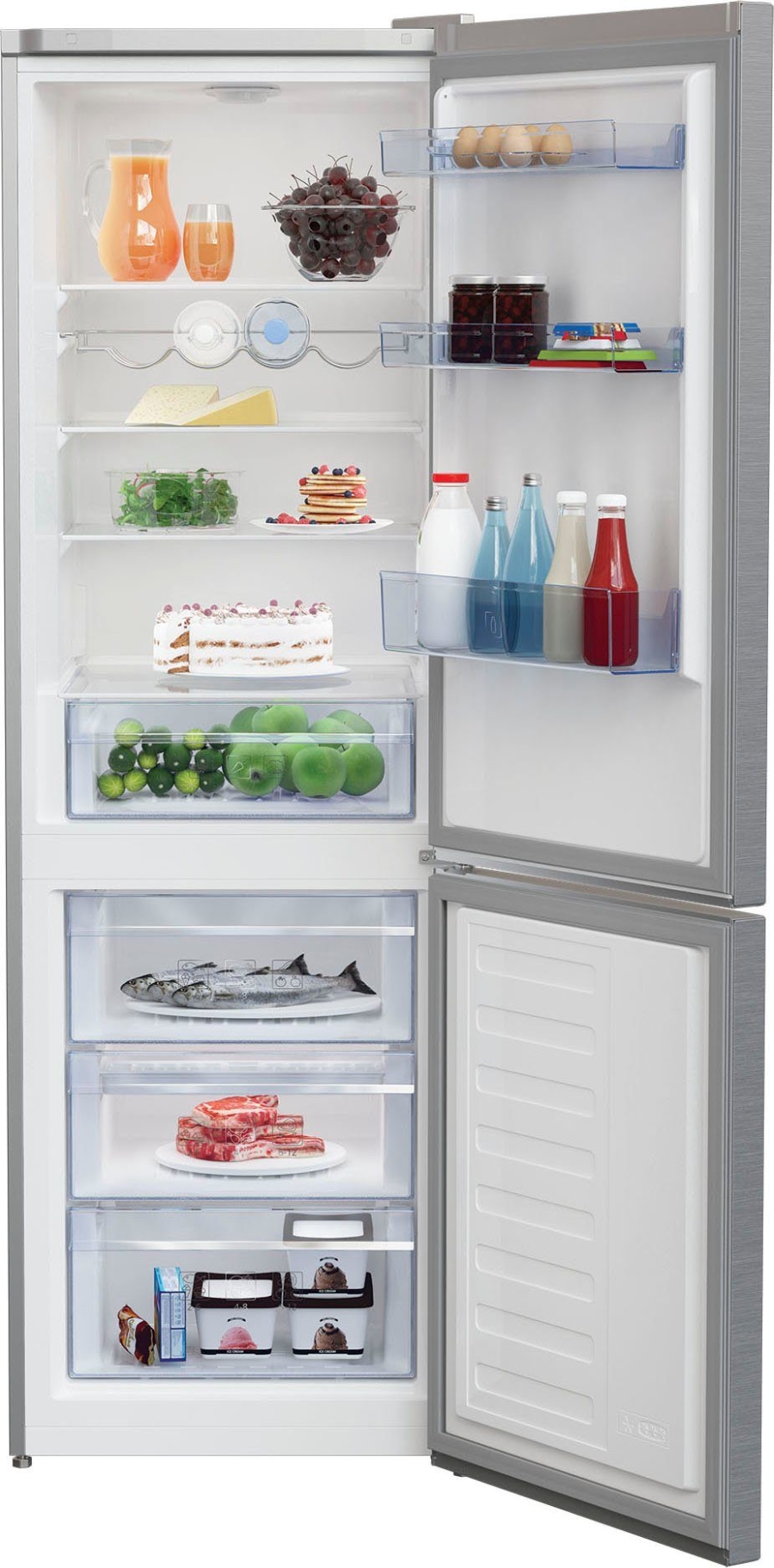Beko RCSA366K40XBN Kühl-Gefrierkombination Edelstahl-Look 348L 