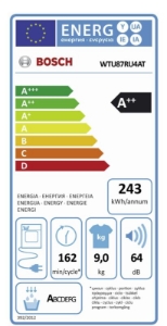 Bosch WTU87RU4AT Wärmepumpentrockner 9 kg A++ weiß