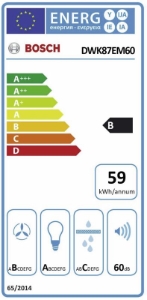 Bosch DWK87EM60 Wand-Dunstabzugshaube  80 cm schwarz TouchSelect