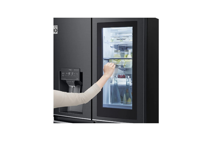 LG GMX945MC9F French Door, InstaView™  Matt Schwarz Stainless NoFrost Festwasseranschluss Side by Side