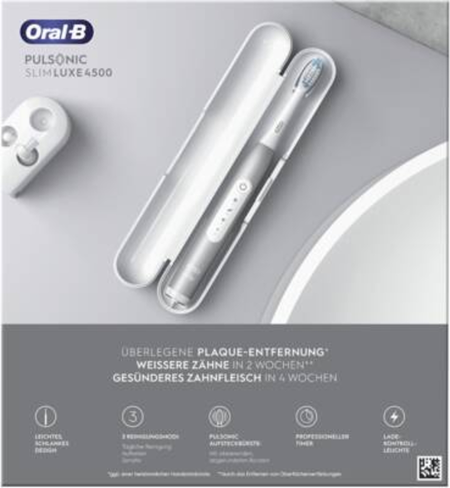Oral-B Pulsonic Slim Luxe 4500 Platinum mit Reiseetui 4210201305675 #oralbpulsonic slim luxe 4500 platinum