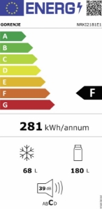 Gorenje NRKI2181E1 Kühl-Gefrier Kombination No-Frost  Festtürtechnik 177,2 cm