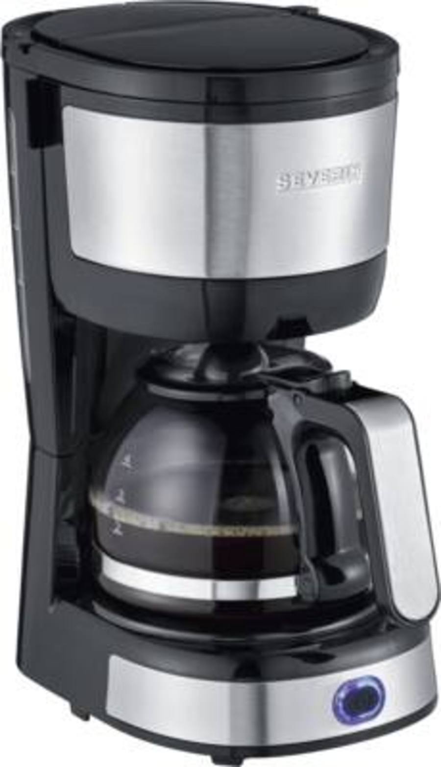 Severin KA4808  Filterkaffeemaschine, Kompaktes Design, Gebürsteter Edelstahl bis zu 4 Tassen