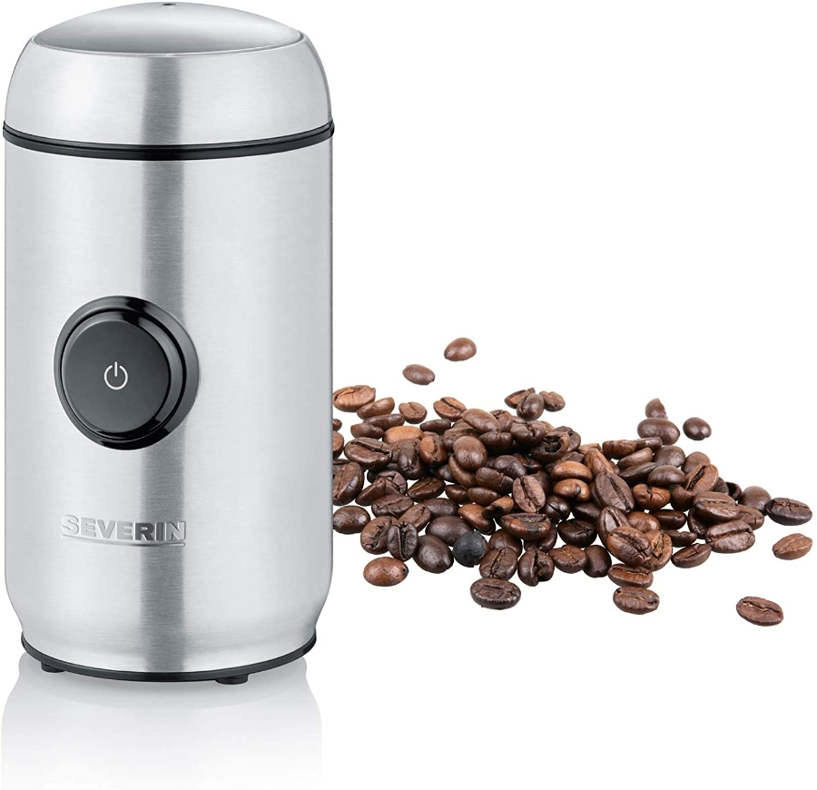 Severin KM 3879 Kaffee- und Gewürzmühle, Edelstahlmesser 150 W, Max. Füllmenge 50 g, Integrierte Kabelaufwicklung