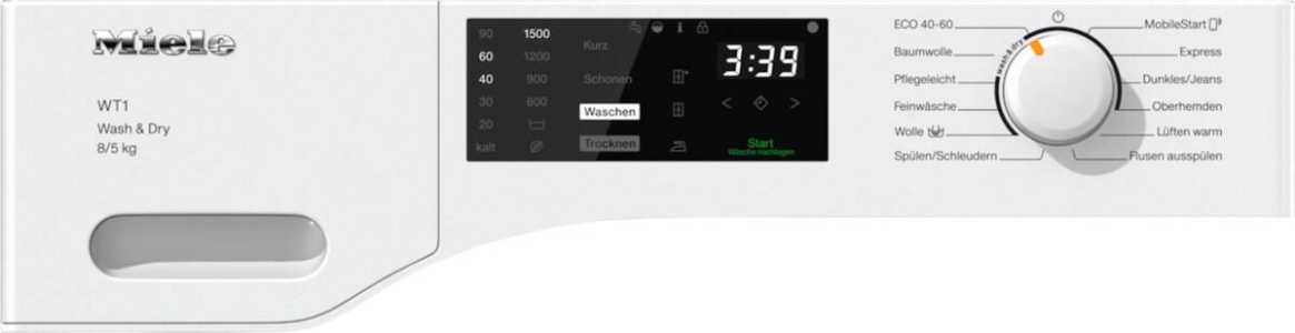 Miele WTD160 WCS 8/5 kg WT1 Waschtrockner Lotosweiß unterbaufähig 