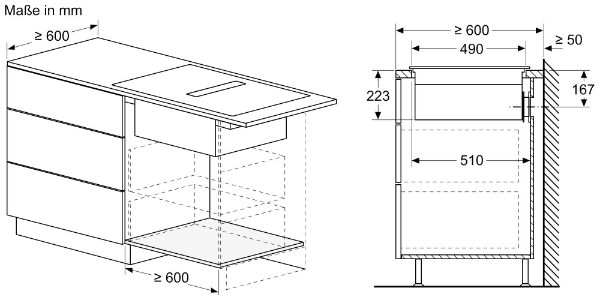 Bosch PVQ811F15E  Induktion Kochfeld mit Dunstabzug Autark 80cm