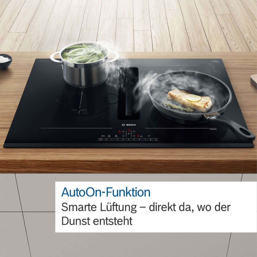 Bosch PVQ811F15E  Induktion Kochfeld mit Dunstabzug Autark 80cm