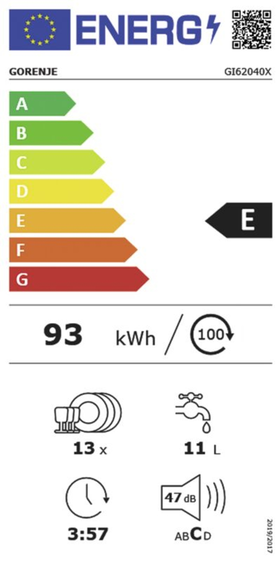 Gorenje GI62040X Geschirrspüler Einbau 60 cm Edelstahl teilintegriet
