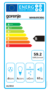 Gorenje WHI649EXBG Kamin-Dunstabzugshaube Gerätemaß (B x H x T): 60 × 38 × 33,5 cm
