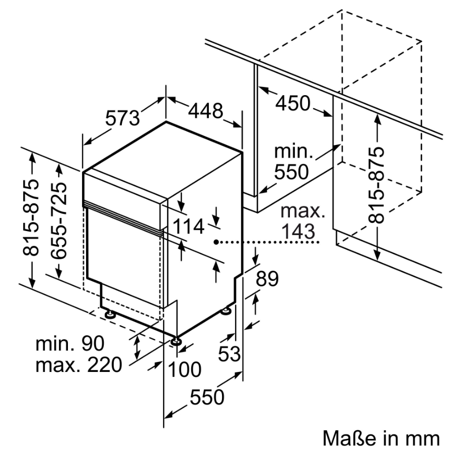 Bosch SPI2IKS10E Geschirrspüler teilintegriert 45 cm Edelstahl Geschirrspüler