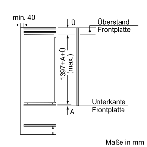 Siemens KI51FADE0  Einbau-Kühlschrank, 139.7 x 55.8 cm Festtürmontage