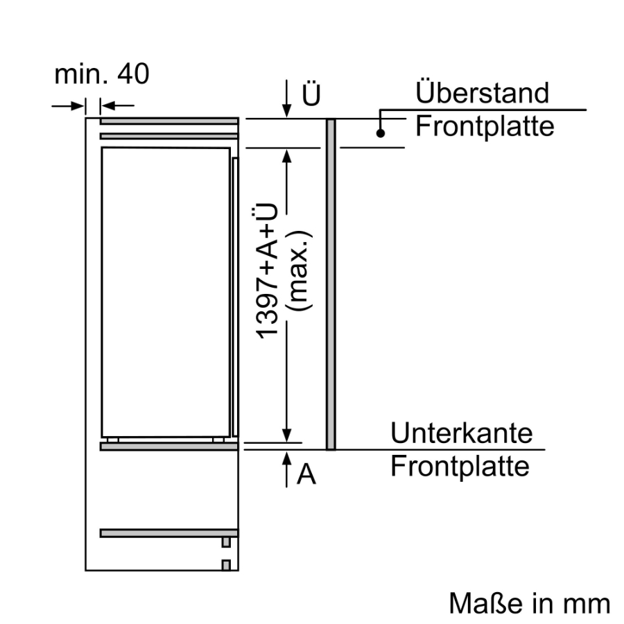 Siemens KI51FADE0  Einbau-Kühlschrank, 139.7 x 55.8 cm Festtürmontage