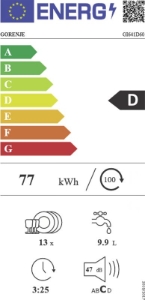 Gorenje GI641D60 Geschirrspüler Einbau 60 cm teilintegriert