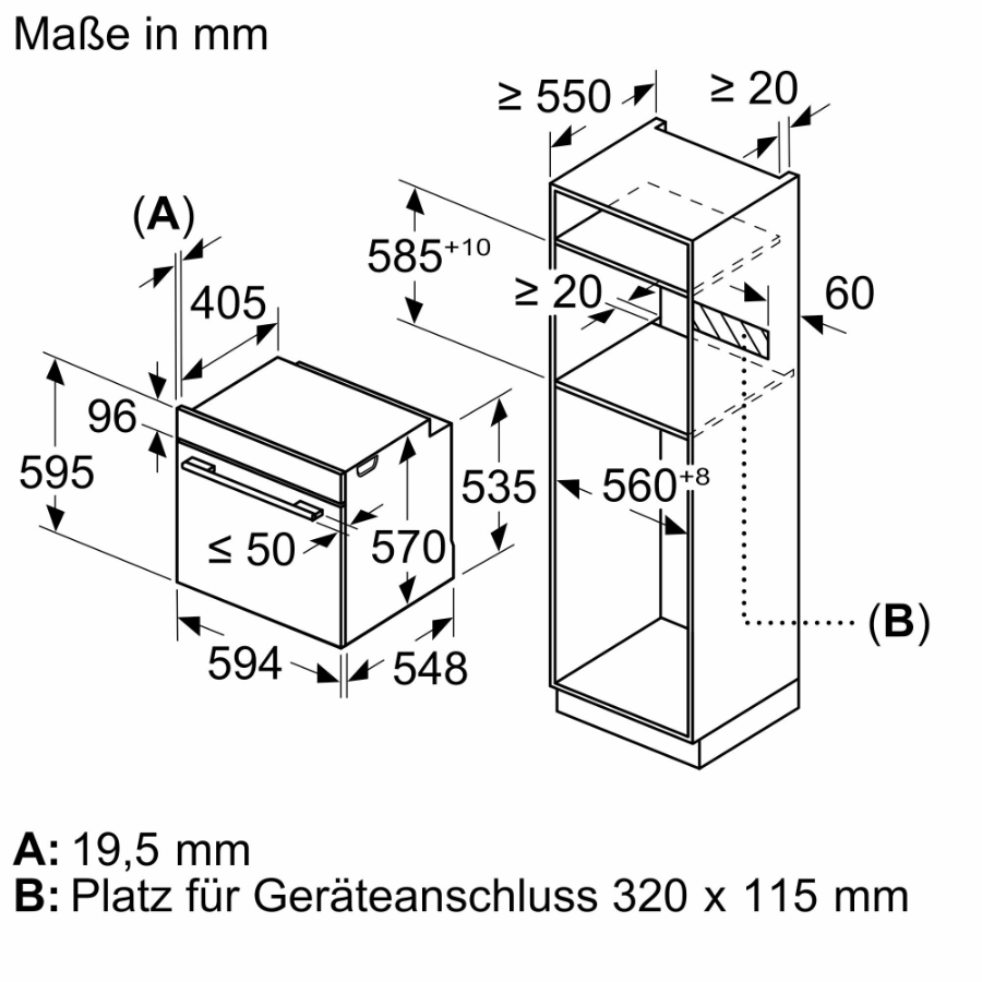 Bosch HBG5780S6 Serie 6 Einbau Backofen Pyrolyse Edelstahl Pyrloyse( Selbstreinigung)