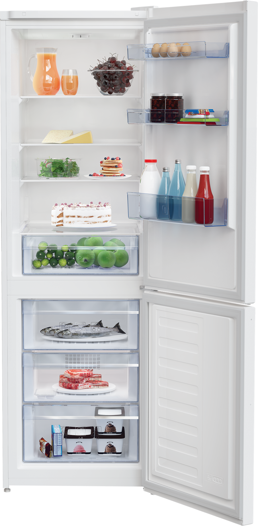 Beko RCSA366K40WN Kühl-Gefrierkombination 343L 185,2 cm hoch, 59,5 cm breit