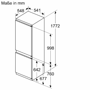 Siemens KI86VVSE0 iQ300 Einbau-Kühl-Gefrier-Kombination mit Gefrierbereich unten 177.2 x 54.1 cm