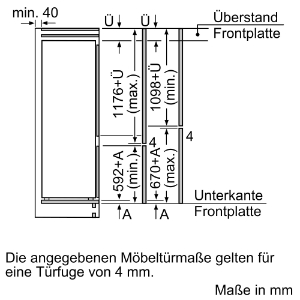 Siemens KI87VVSE0 iQ300 Einbau-Kühl-Gefrier-Kombination mit Gefrierbereich unten 177.2 x 54.1 cm