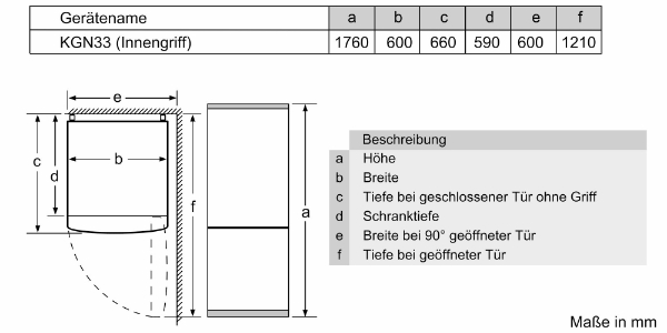 Bosch KGN33NLEB  Kühl-Gefrier-Kombination Stand NoFrost  176 x 60 cm