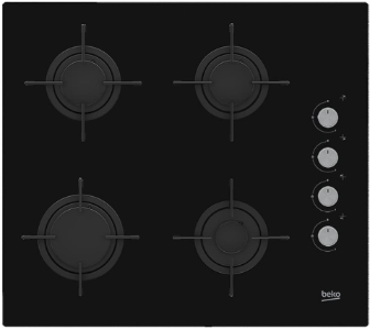 Beko HILG64120S Gaskochfeld schwarz glas modernes Design