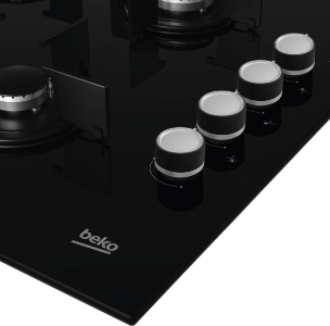 Beko HILG64120S Gaskochfeld schwarz glas modernes Design