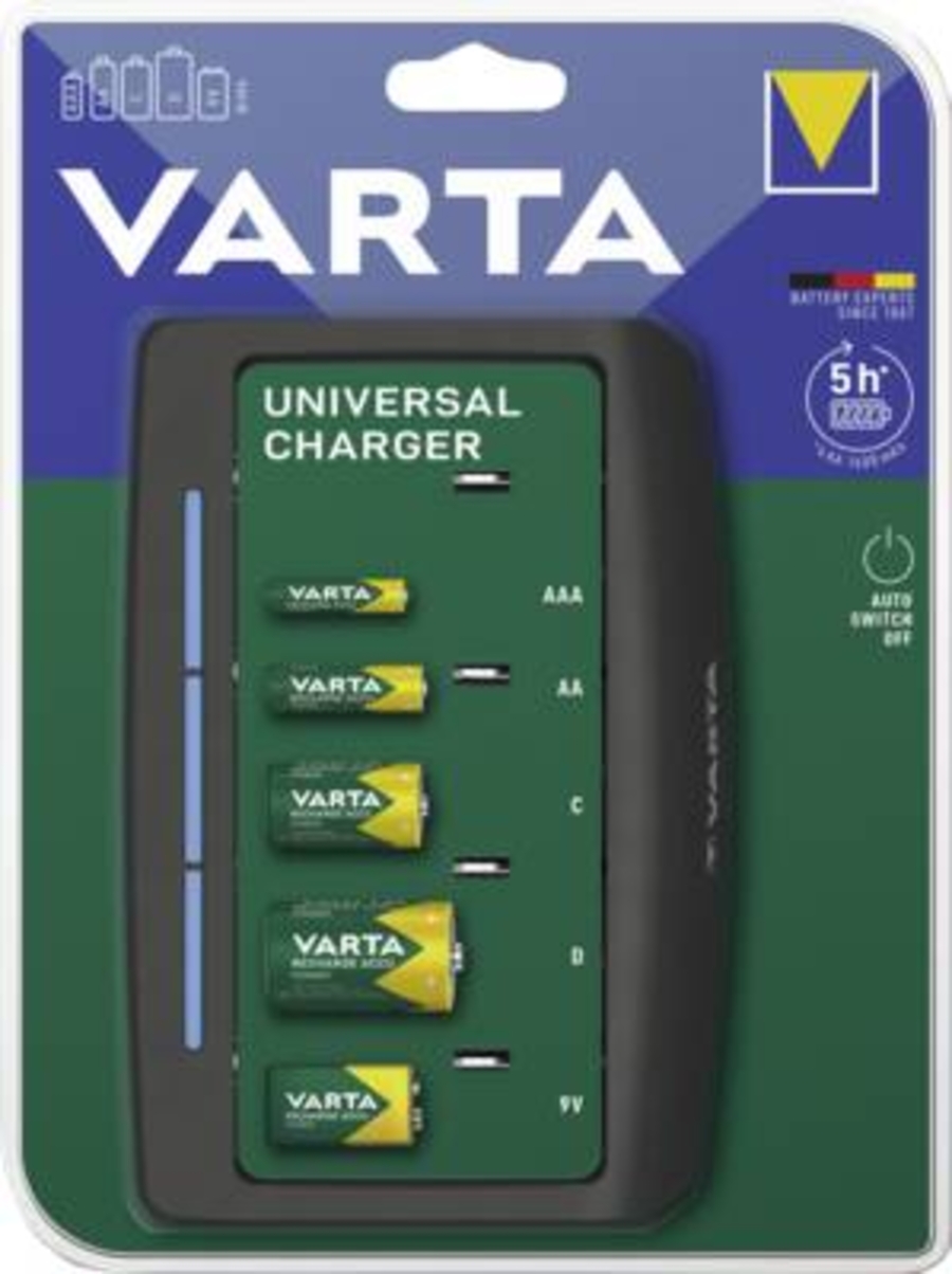Varta Universalladegerät lädt 2 oder 4 AA / AAA C D oder 1x 9V 