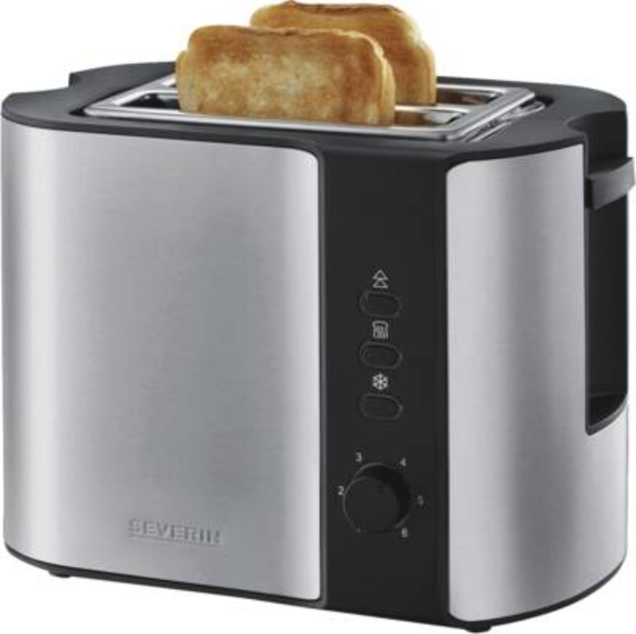 Severin AT2589 Toaster Edelstahl-Schwarz 