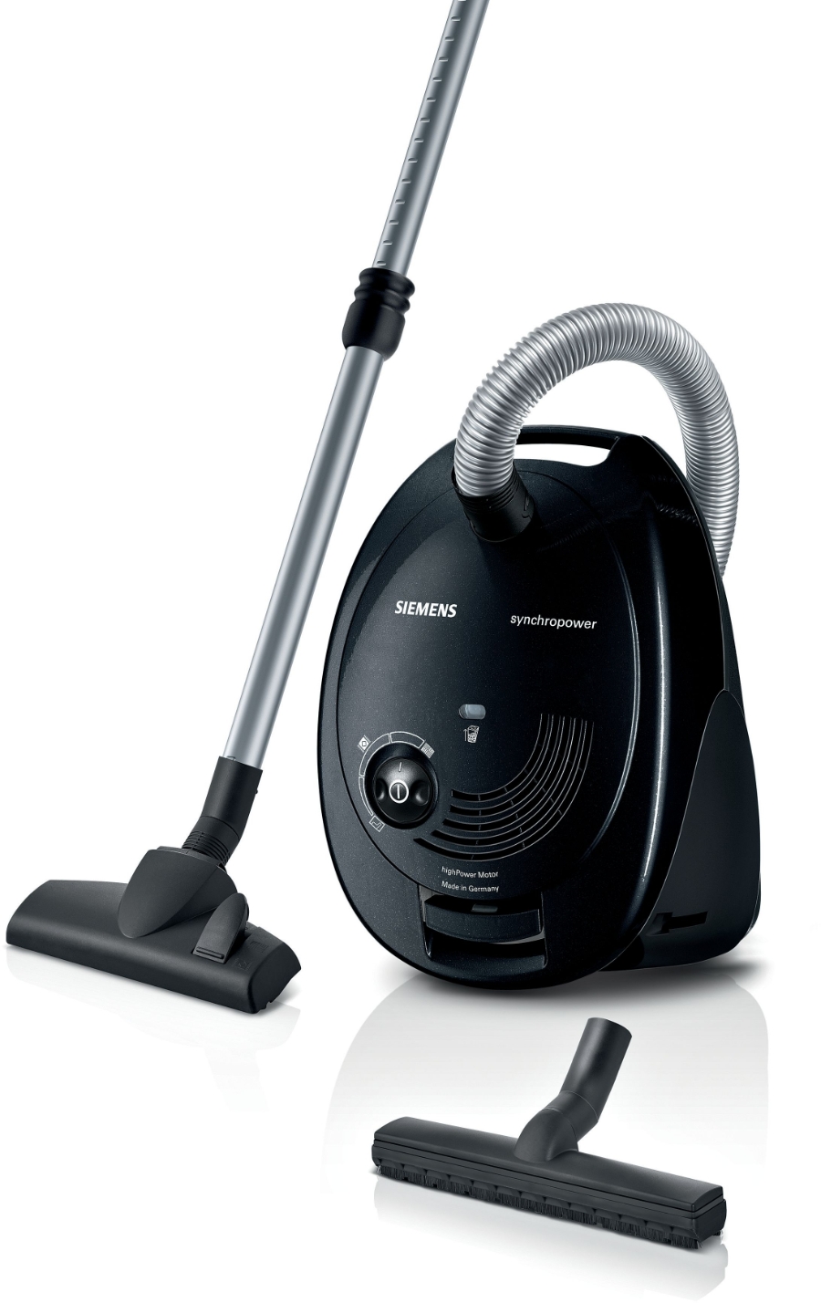 Siemens VS06A212 Staubsauger mit Beutel, synchropower, Schwarz 