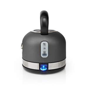 Nedis KAWK310EGY Wasserkocher 1.7 l | Edelstahl | Grau  Temperaturanzeige | Um 360 Grad drehbar