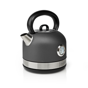 Nedis KAWK310EGY Wasserkocher 1.7 l | Edelstahl | Grau  Temperaturanzeige | Um 360 Grad drehbar