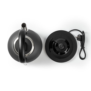 Nedis KAWK310EGY Wasserkocher 1.7 l | Edelstahl | Grau  Temperaturanzeige | Um 360 Grad drehbar