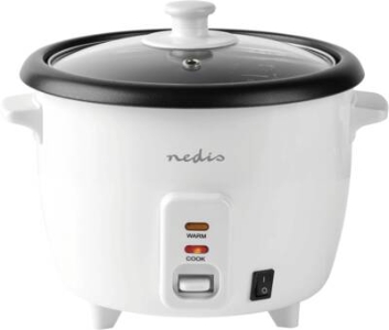 Nedis KARC10WT Reiskocher 1.0 l | 400 W | Antihaft-Beschichtung  Herausnehmbare Schüssel | Automatische Abschaltung