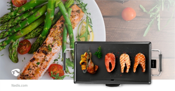 Nedis FCTE110EBK50 Teppanyaki-Tischgrill Backfläche (L x B): 47.5 x 26.5 cm | 5 Wärmeeinstellungen