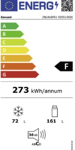 Zanussi ZNLN16FS1  Kühl-Gefrierkombination Einbau 158 cm Schlepptüre