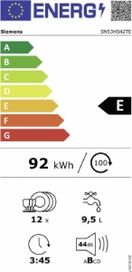 Siemens SN53HS42TE Einbau  Geschirrspüler teilintegriert 60cm Edelstahl