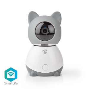 Nedis WIFICI30CGY Smartlife Innenkamera WLAN | Full HD 1080p  Pan tilt  Cloud / MicroSD | mit Bewegungssensor | Nachtsicht