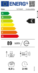 Miele TCF760WP D LW EcoSpeed&8kg Wärmepumpentrockner Stand 8kg , A+++