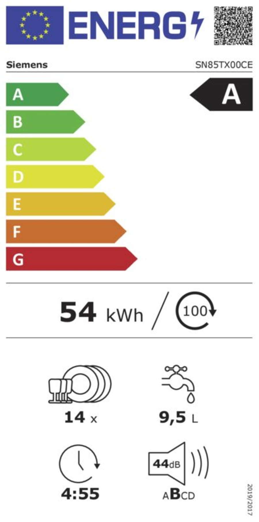 Siemens SN85TX00CE Einbau Geschirrspüler vollintegrierbar 60 cm Restzeitprojektion(TimeLight),Innenbeleuchtung(EmotionLight)